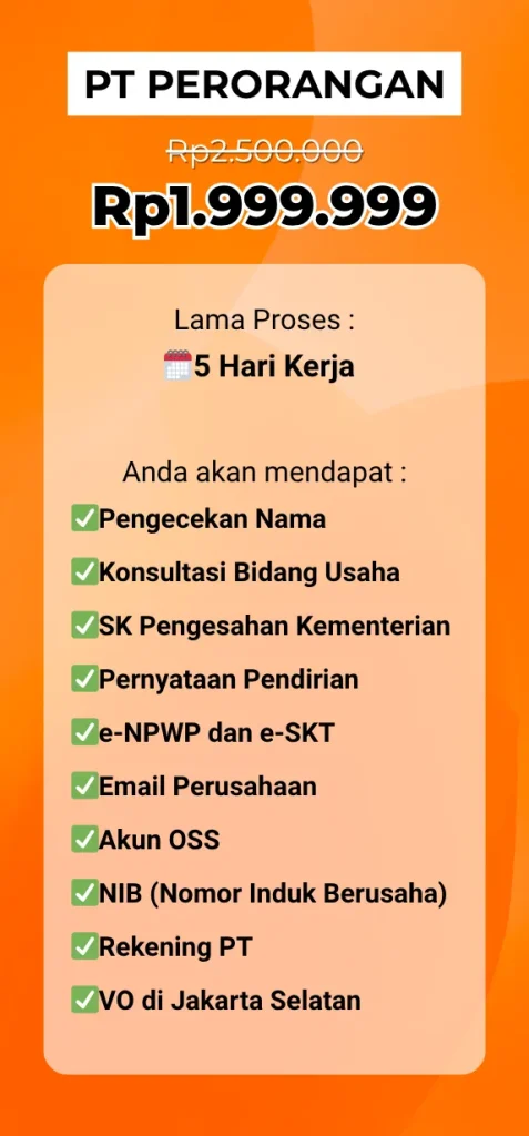 jasa pembuatan pt perorangan murah